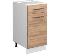 Vicco meuble cuisine Fame-Line, 40 cm sans plan de travail, Chêne de force doré/Blanc