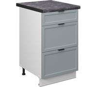 Vicco Meuble cuisine Fame-Line, 50 cm , PT Anthracite, Bleu clair-gris/Blanc
