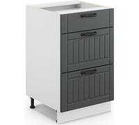 Vicco meuble cuisine Fame-Line, 50 cm sans plan de travail, Anthracite/Blanc
