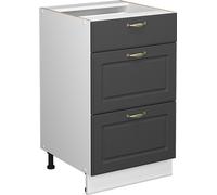 Vicco meuble cuisine Fame-Line, 50 cm sans plan de travail, Anthracite-or/Blanc