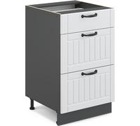 Vicco meuble cuisine Fame-Line, 50 cm sans plan de travail, Blanc campagne/Anthracite