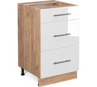 Vicco meuble cuisine Fame-Line, Blanc Haute brillance, 50 cm sans plan de travail