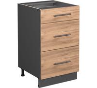 Vicco Meuble Cuisine Fame-Line, Chêne de Force doré/Anthracite, 50 cm sans Plan de Travail