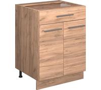 Vicco Meuble cuisine Fame-Line, 60cm avec tiroir, sans PT, Chêne de force doré/Chêne de force doré