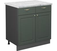 Vicco meuble cuisine Fame-Line, 80 cm , PT Marbre, Vert Or Campagne/Anthracite