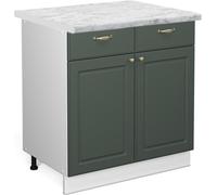 Vicco meuble cuisine Fame-Line, 80 cm , PT Marbre, Vert Or Campagne/Blanc