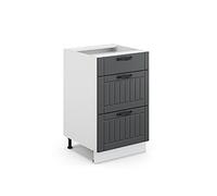 Vicco Meuble Cuisine Fame-Line, Anthracite Campagne, 50cm