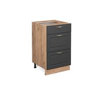 Vicco Meuble Cuisine Fame-Line, Anthracite-Or, 50cm