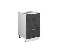 Vicco Meuble Cuisine Fame-Line, Anthracite-Or/Blanc, 50 cm sans Plan de Travail