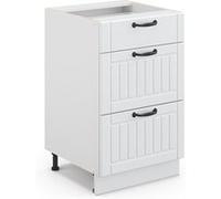 Vicco Meuble Cuisine Fame-Line, Blanc Campagne/Blanc, 50 cm sans Plan de Travail