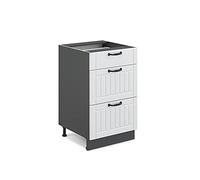 Vicco Meuble Cuisine Fame-Line, Blanc Campagne/Anthracite, 50 cm sans Plan de Travail