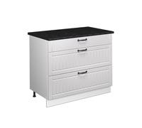 Vicco Meuble Cuisine Fame-Line, Blanc Campagne/Blanc, 100cm
