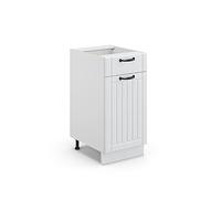 Vicco Meuble Cuisine Fame-Line, Blanc Campagne/Blanc, 40 cm sans Plan de Travail