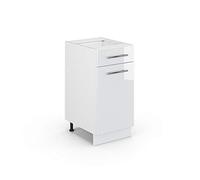 Vicco Meuble Cuisine Fame-Line, Blanc Haute Brillance, 40cm sans PT, à Combiner avec d'autres modules de la série Fame-Line