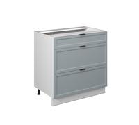 Vicco Meuble Cuisine Fame-Line, Bleu Clair-Gris, 80cm | Façade en MDF · Sans plan de travail · Pieds réglables en hauteur · Poignées en métal