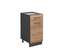 Meuble cuisine Fame-Line, 40cm sans PT, Chêne de force doré/Anthracite, Vicco 38294