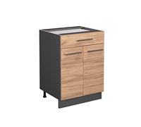 Vicco Meuble cuisine Fame-Line, Chêne de force doré, 60cm avec tiroir, sans PT Chêne de force doré G