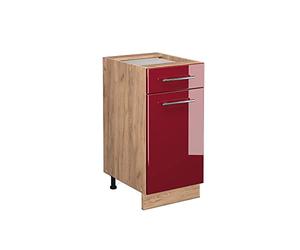 Vicco Meuble Cuisine Fame-Line, Rouge Bordeaux Haute Brillance, 40cm sans PT, à Combiner avec d'autres modules de la série Fame-Line