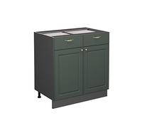 Vicco Meuble Cuisine Fame-Line, Vert Or Campagne, 80cm sans PT, à Combiner avec d'autres modules de la série Fame-Line