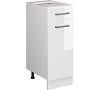 Vicco meuble cuisine R-Line, 30 cm sans plan de travail, Blanc Haute brillance/Blanc