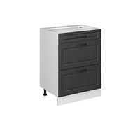 Vicco Meuble Cuisine R-Line, Anthracite Campagne, 60cm avec tiroirs, sans PT, pour Une Combinaison Libre au Sein de systèmes de Cuisine modulaires