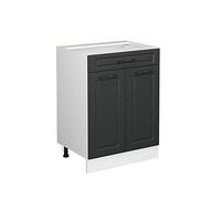 Vicco Meuble Cuisine R-Line, Anthracite Campagne, 60cm | Façade en MDF · Sans plan de travail · Pieds réglables en hauteur · 2 Portes · ✓ Accès facile