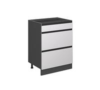 Vicco Meuble Cuisine R-Line, Blanc, 60cm J-Shape, avec tiroirs, sans PT, pour Une Combinaison Libre au Sein de systèmes de Cuisine modulaires