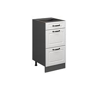 Vicco Meuble Cuisine R-Line, Blanc Campagne, 40cm | Façade en MDF · Sans plan de travail · Pieds réglables en hauteur · ✓ Accès facile · Librement combinable