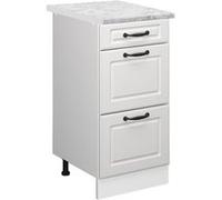 Vicco Meuble cuisine R-Line, Blanc campagne, 40cm PT Marbre Blanc campagne G