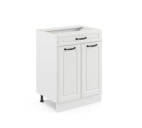Vicco Meuble Cuisine R-Line, Blanc Campagne, 60cm avec tiroir, sans PT, pour Une Combinaison Libre au Sein de systèmes de Cuisine modulaires