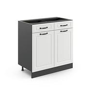 Meuble bas tiroir de cuisine VICCO R-Line Anthracite/Blanc Campagne 80 cm