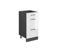 Vicco Meuble Cuisine R-Line, Blanc Haute Brillance, 40cm