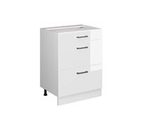 Vicco Meuble Cuisine R-Line, Blanc Haute Brillance, 60cm