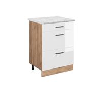 Vicco Meuble Cuisine R-Line, Blanc Haute Brillance, 60cm