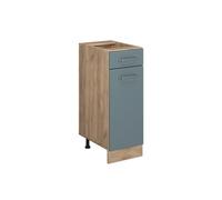 Vicco Meuble Cuisine R-Line, Bleu-Gris/Chêne de Force doré, 30 cm sans Plan de Travail