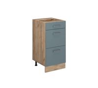 Vicco Meuble Cuisine R-Line, Bleu-Gris, 40cm avec tiroirs, sans PT, pour Une Combinaison Libre au Sein de systèmes de Cuisine modulaires