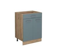 Vicco Meuble Cuisine R-Line, Bleu-Gris, 60cm avec tiroir, sans PT, pour Une Combinaison Libre au Sein de systèmes de Cuisine modulaires