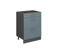 Vicco meuble cuisine R-Line, 60 cm avec tiroirs, sans plan de travail, Bleu-gris/Anthracite