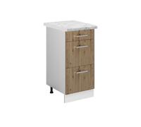 Vicco Meuble Cuisine R-Line, Chêne Artisan, 40cm avec tiroirs, PT Marbre, pour Une Combinaison Libre au Sein de systèmes de Cuisine modulaires