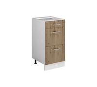 Vicco Meuble Cuisine R-Line, Chêne Artisan, 40cm avec tiroirs, sans PT, pour Une Combinaison Libre au Sein de systèmes de Cuisine modulaires
