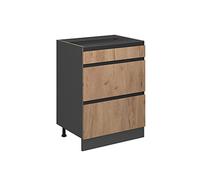 Vicco Meuble Cuisine R-Line, Chêne de Force doré, 60cm J-Shape, avec tiroirs, sans PT, pour Une Combinaison Libre au Sein de systèmes de Cuisine modulaires