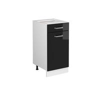 Vicco Meuble Cuisine R-Line, Noir Haute Brillance, 40cm