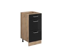 Vicco Meuble Cuisine R-Line, Noir Haute Brillance, 40cm