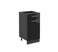 Vicco Meuble Cuisine R-Line, Noir Haute Brillance, 40cm
