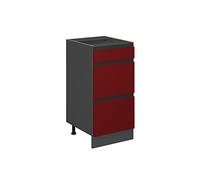 Vicco Meuble Cuisine R-Line, Rouge, 40cm J-Shape, avec tiroirs, sans PT, pour Une Combinaison Libre au Sein de systèmes de Cuisine modulaires