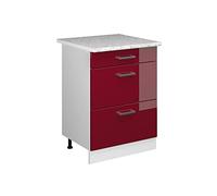 Vicco Meuble Cuisine R-Line, Rouge Brillant, 60cm