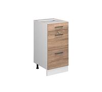 Vicco Meuble Cuisine R-Line, Sonoma, 40cm avec tiroirs, sans PT, pour Une Combinaison Libre au Sein de systèmes de Cuisine modulaires