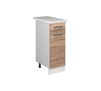 Vicco meuble cuisine R-Line, 30 cm avec plan de travail, Sonoma/Blanc