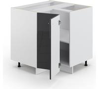 Vicco meuble d'angle Fame-Line, 80.5 cm , PT Anthracite, Anthracite Haute brillance/Blanc