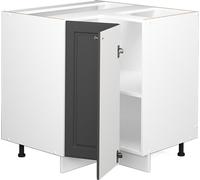 Vicco meuble d'angle Fame-Line, 80.5 cm , PT Anthracite, Anthracite-or/Blanc
